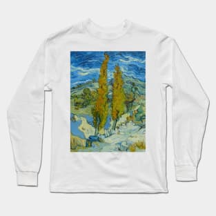 Two Poplars in the Alpilles near Saint-Remy by Vincent Van Gogh Long Sleeve T-Shirt